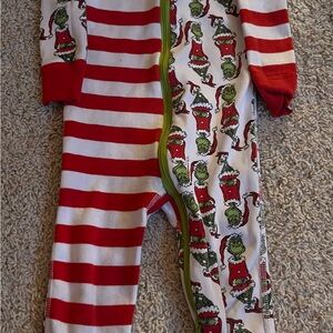 Hanna Andersson 2T Red, White, & Green Grinch Striped Pajamas